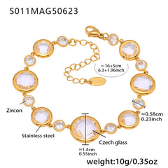 Faceted Stone Accent Anklet