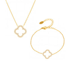 18K Gold-Plated Clover Necklace, Bracelet or Separate Chain