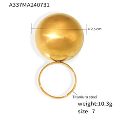 Enamel Sphere Open Statement Ring