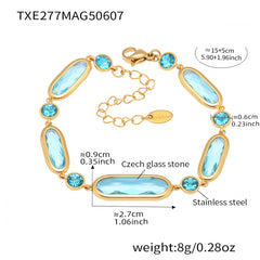 Colored Glass Link Bracelet