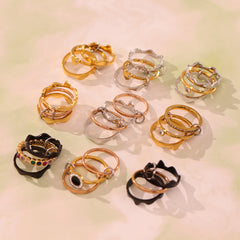 Cubic Zirconia Multi-Line Ring Designs