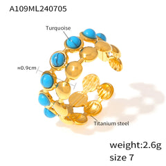 Blue Stone Accent Open Ring