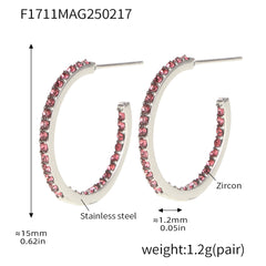 Cubic Zirconia Open Hoop Earrings