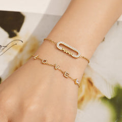 18K Gold-Plated LOVE and MAMA Letter Jewelry
