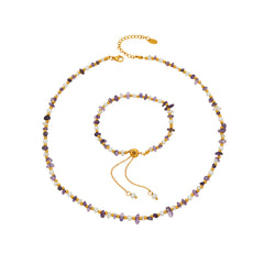 Natural Stone Bead Necklace or Bracelet