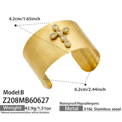 Wide Cubic Zirconia Open Cuff Designs