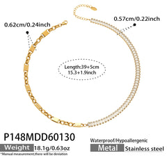 Cubic Zirconia & Chain Split Necklace