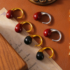 Enamel Teardrop Open Ring