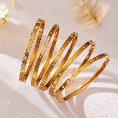 Cubic Zirconia Slim Clasp Bangle Bracelets