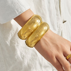 Wide Sculptural Stainless Steel Cuff Designs