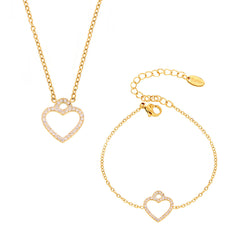 Open Heart Necklace, Bracelet or Separate Chain