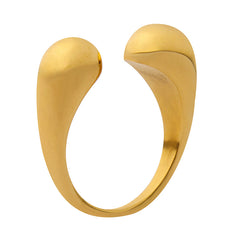 18K Gold-Plated Sculptural Open Band Ring