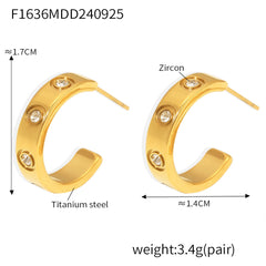 18K Gold-Plated Cubic Zirconia C-Hoop Earrings