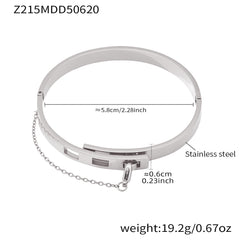 Safety Chain Clasp Stainless Steel Bangle