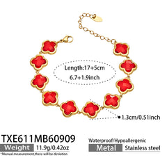 Color Glass Four-Petal Flower Jewelry