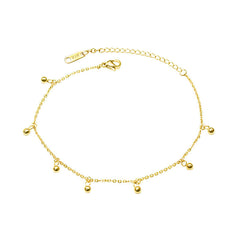 Gold-Tone Bead Charm Anklet
