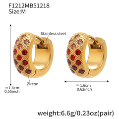 18K Gold-Plated Color Cubic Zirconia Hoop Designs