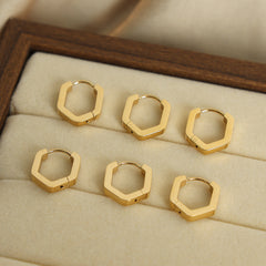 Polished Angular Huggie Earrings