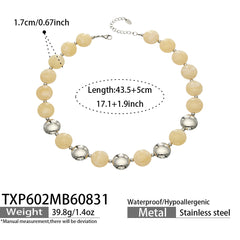 Color Resin Bead Necklace and Bracelet