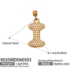 Cubic Zirconia Letter Charms & Separate Necklace Chains