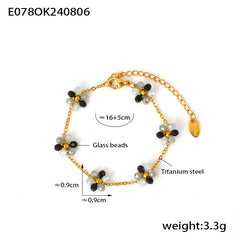 Glass Bead Flower Necklace, Bracelet & Anklet