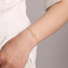 Cubic Zirconia Heart Necklace and Bracelet