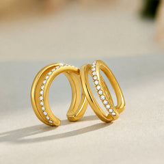 Double-Row Cubic Zirconia Ear Cuff