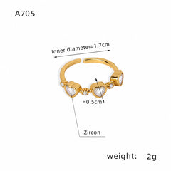 Gold-Tone Heart Cubic Zirconia Ring Designs