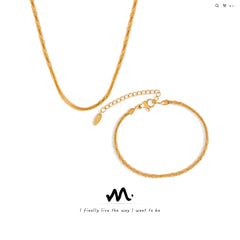 Twisted Chain Necklace & Bracelet