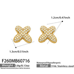 18K Gold-Plated Cubic Zirconia Initial Earrings