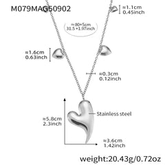 18K Gold-Plated Long Heart Charm Necklace