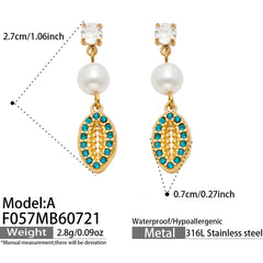 18K Gold-Plated Ocean Charm Drop Earrings