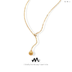 Round Bead Y Pendant Necklace