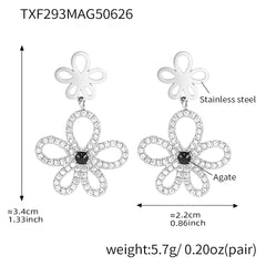 Cubic Zirconia Flower Necklace, Bracelet, Earrings or Ring
