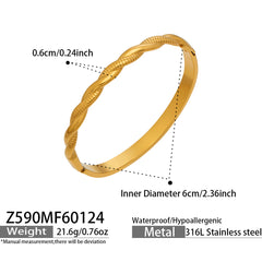 18K Gold-Plated Twisted Band Bangle