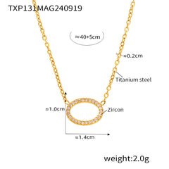 Cubic Zirconia Circle Necklace, Bracelet & Ring