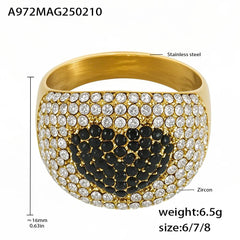 18K Gold-Plated Cubic Zirconia Heart Ring