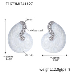 Enamel Spiral Stud Earrings