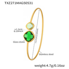Czech Glass Two-Accent Open Cuff
