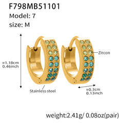 U-Shaped Cubic Zirconia Hoop Earrings