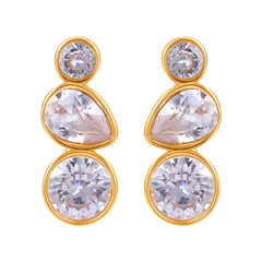 Cubic Zirconia Teardrop Accent Earrings