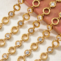 18K Gold-Plated Round Cubic Zirconia Necklace & Bracelet