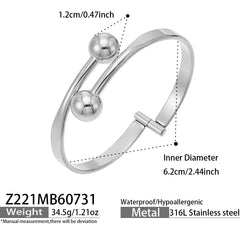 Gold-Tone Twin Ball Open Cuff