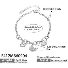 Dolphin Charm and Layered Cubic Zirconia Bracelets