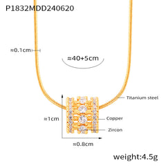 Sparkling Cylinder Pendant Necklace