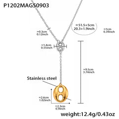 Polished Bean-Link Y-Lariat Necklace