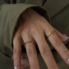 Gold-Tone Openwork Link Ring