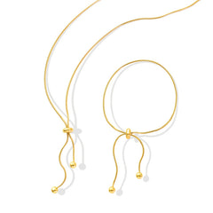 18K Gold-Plated Sliding Lariat Necklace or Bracelet