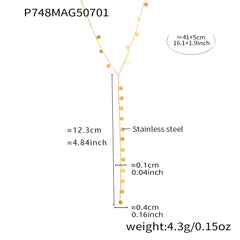 18K Gold-Plated Coin Drop Lariat Necklace