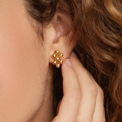 Polished Bead Necklace and Earrings